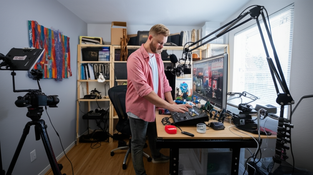 Jordan Taylor in his studio setup